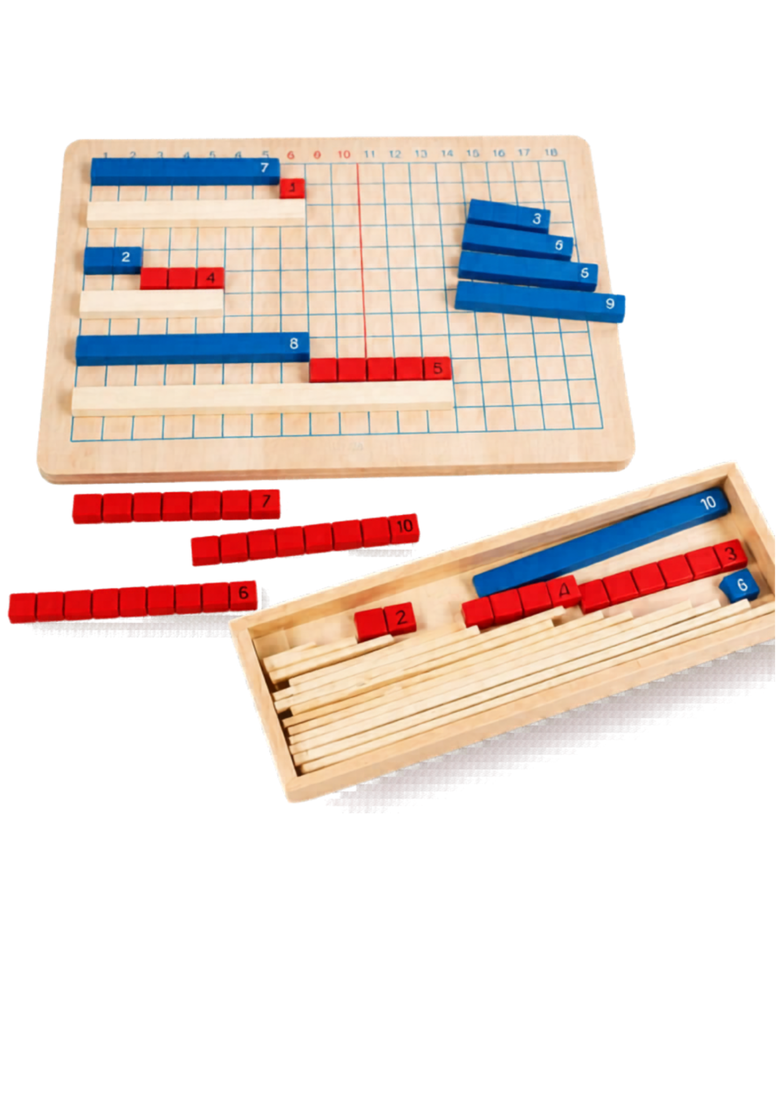 Wooden Addition & Subtraction Board | Montessori Math Toy for Kids Ages 4-6