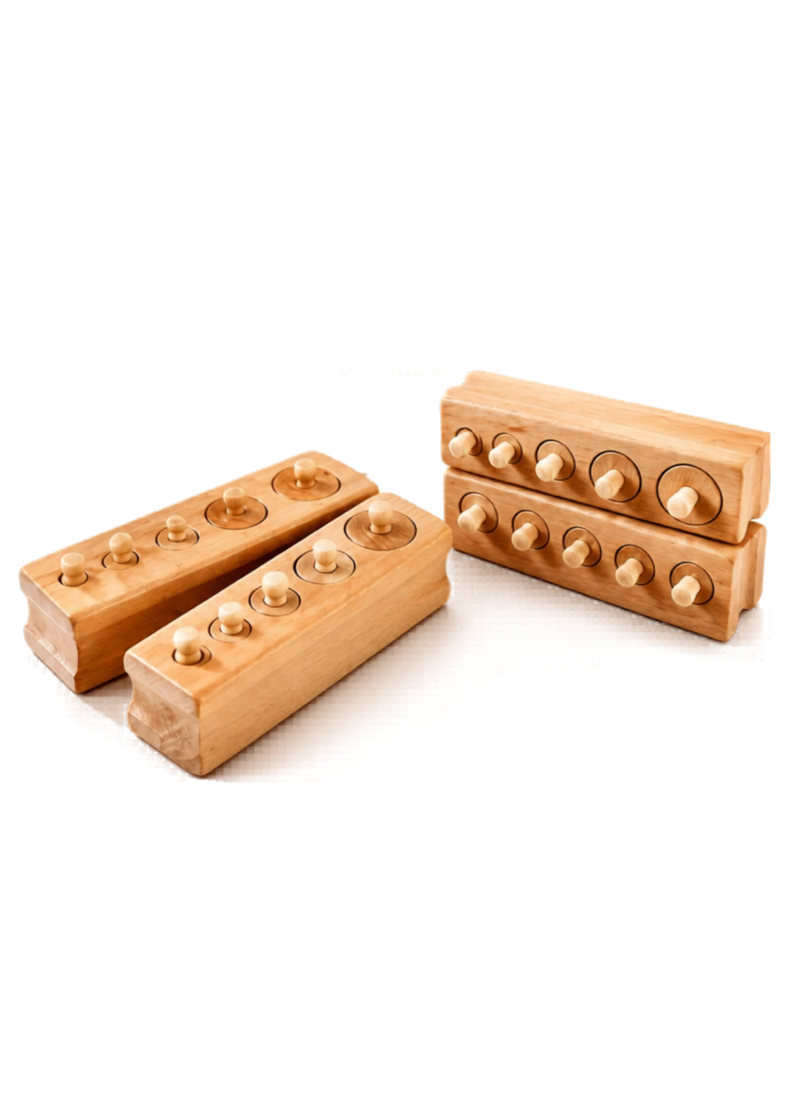 Montessori Socket Cylinders (4-Pack Set) | Fine Motor & Visual Discrimination Toy