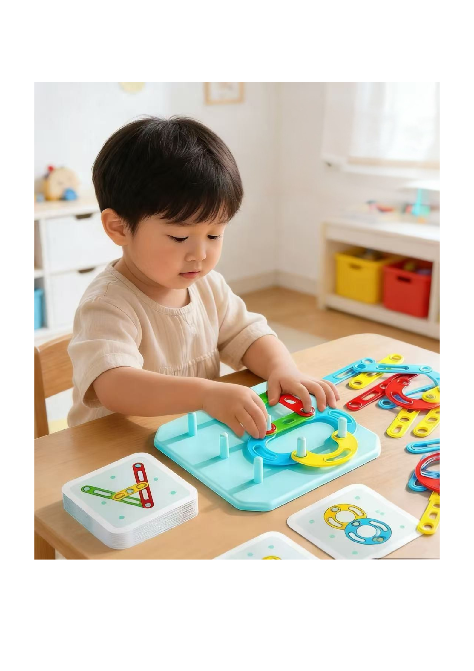 Alphabet, Numbers & Objects Building Board | Educational Learning Toy for Preschoolers
